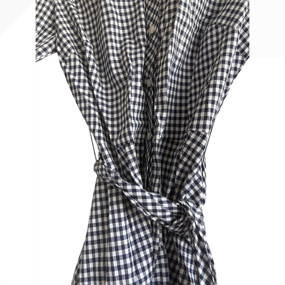 Tommy Hilfiger Gingham Shirt Dress Belted Casual‎ Career Size 4 - Picture 5 of 7